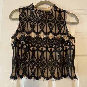 Xhilaration cropped lace shirt